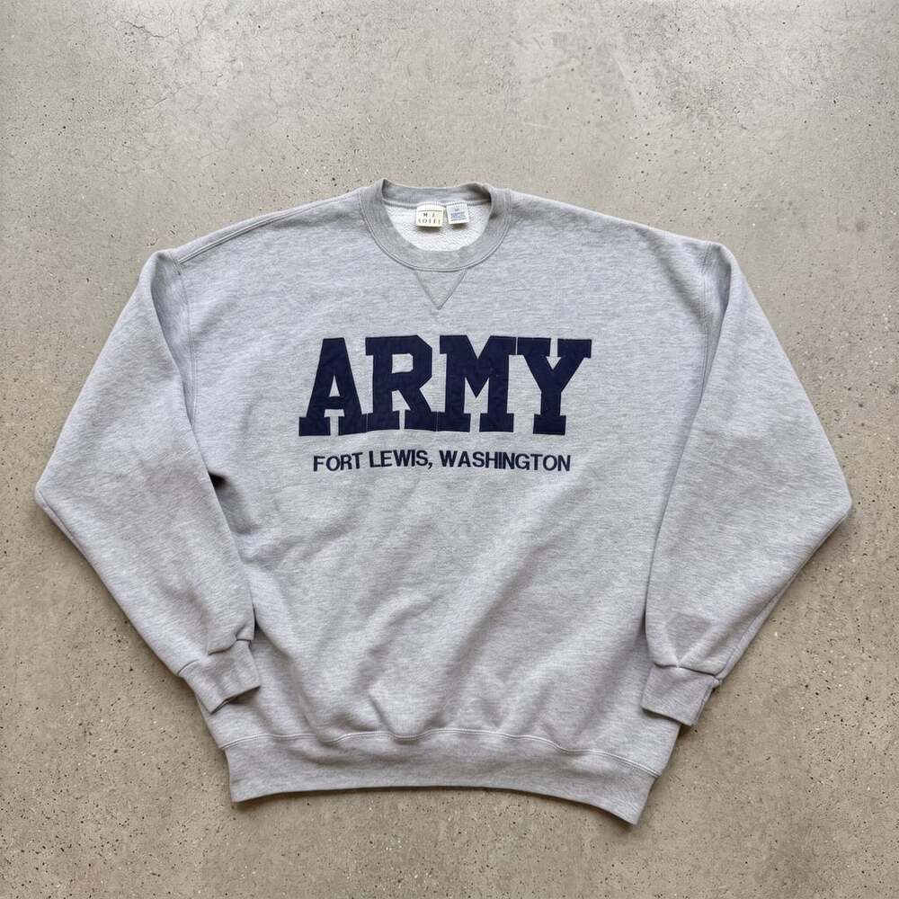 Vintage M.J. Soffe US Army Fort Lewis Washington Sweatshirt Size 2XL Grey